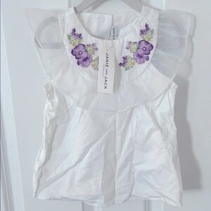 NWT Janie and Jack White Floral Embroidered Top 4
